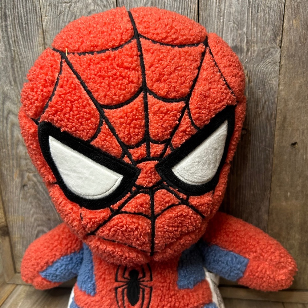 Pillowfort Spider-Man Sherpa Decorative Pillow 21 inch Plush Red Blue Marvel